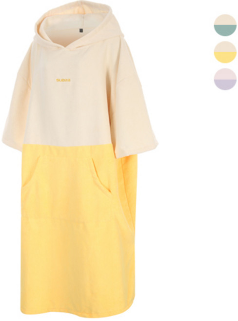 서브22 물놀이 가운 판초타월 비치타올, 1개, 크림레몬