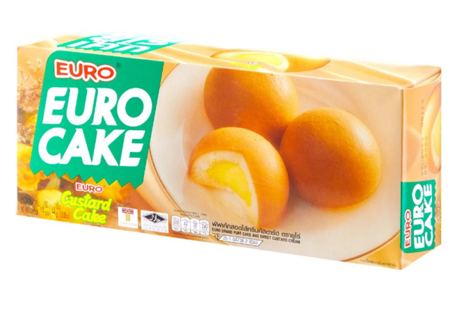 EURO 卡士達蛋糕 獨立包裝 香濃內餡 鬆軟綿密 精緻盒裝 送禮自用, 17g, 12個