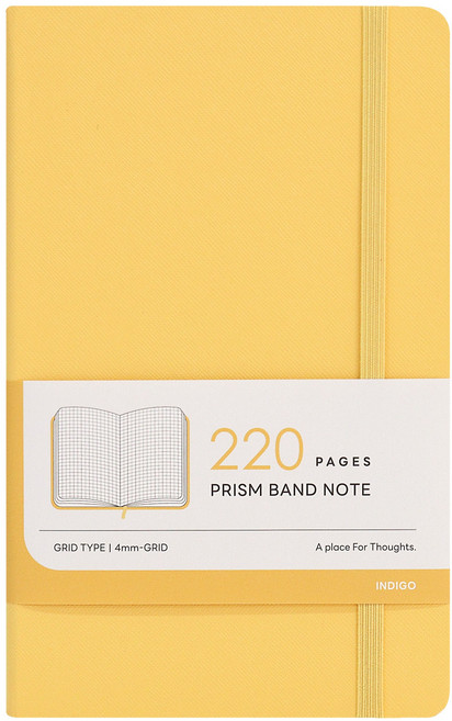 인디고 프리즘 220 A5 밴드 양장 모눈 그리드 노트, 1개, 버터옐로우
