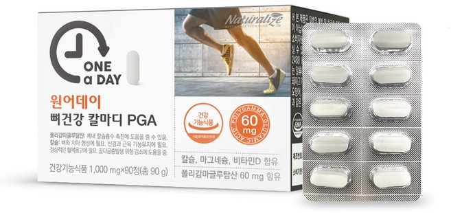 네추럴라이즈 원어데이 뼈건강 칼마디 PGA 폴리감마글루탐산 90g, 1개