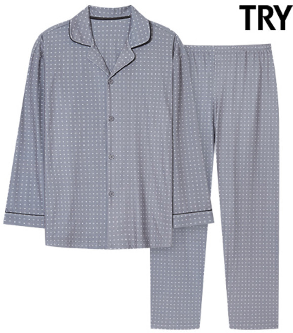 LKI65 트라이 남성 피치기모 파자마세트