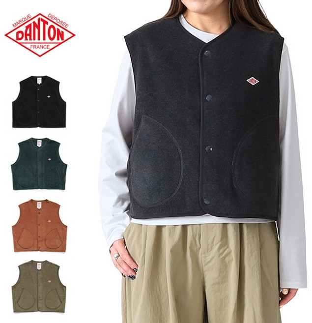 단톤 여성 플리스 칼라리스 베스트 노카라 후리스 조끼 DT-A0521