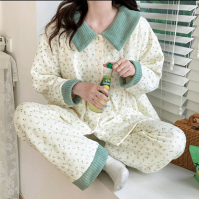 임산부 긴팔 잠옷 상하의 투피스 봄가을 패션 캐주얼 실내복 임산부 파자마 겨울 수유복 셋트 YHY