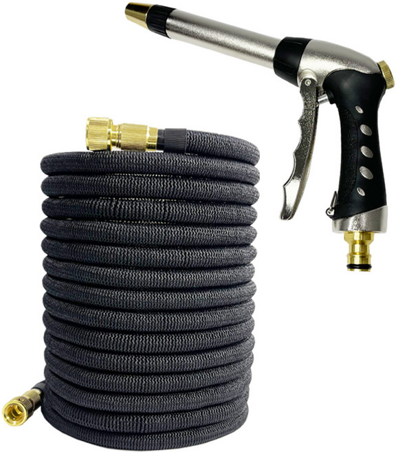 유현 2대 프리미엄 매직호스 고압 분사기 세차 정원 주방 요술호수, 검정, 30m, 프리미엄 롱건셋트
