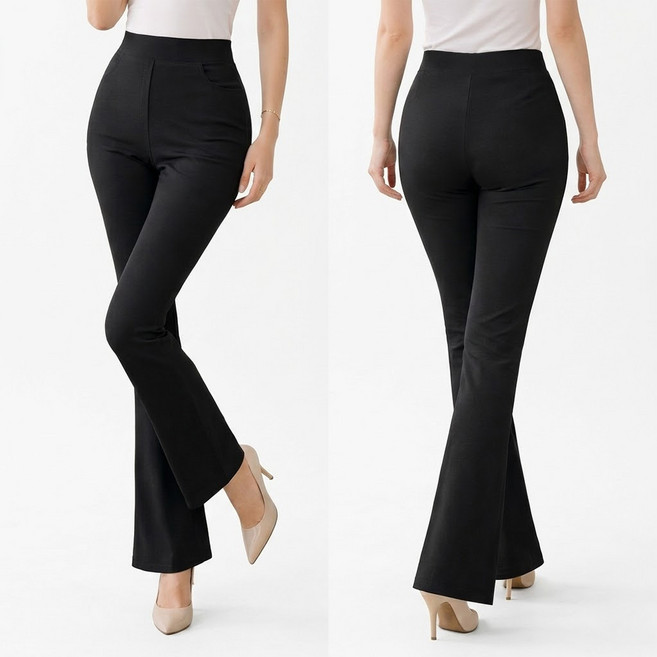 국내제작 [GTM] 1+1 여름 여성 나팔바지 사방스판 슬랙스 하이웨스트 부츠컷 오피스룩 팬츠