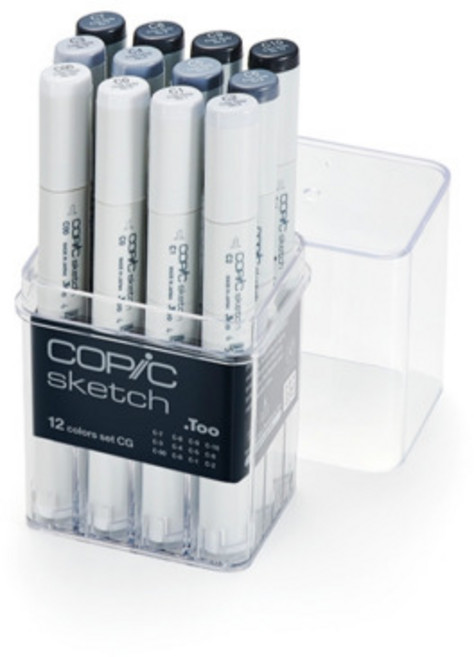 코픽 스케치 마카 세트, 12색 세트(Cool Gray)