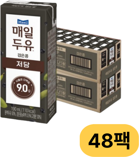 매일두유 고단백 검은콩, 190ml, 48개