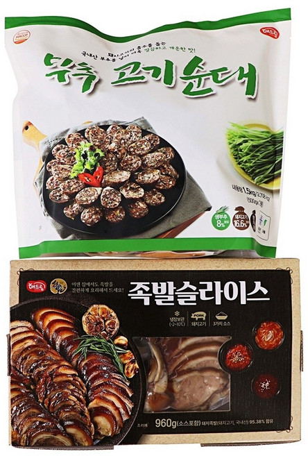 해드림 부추고기순대 500g 3개 족발슬라이스 960g