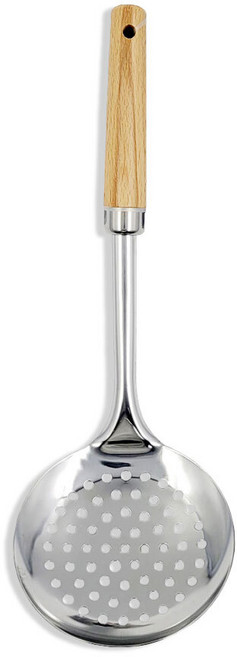 우드 손잡이 스테인레스 면 건지기 국자 G, 1개, 단품
