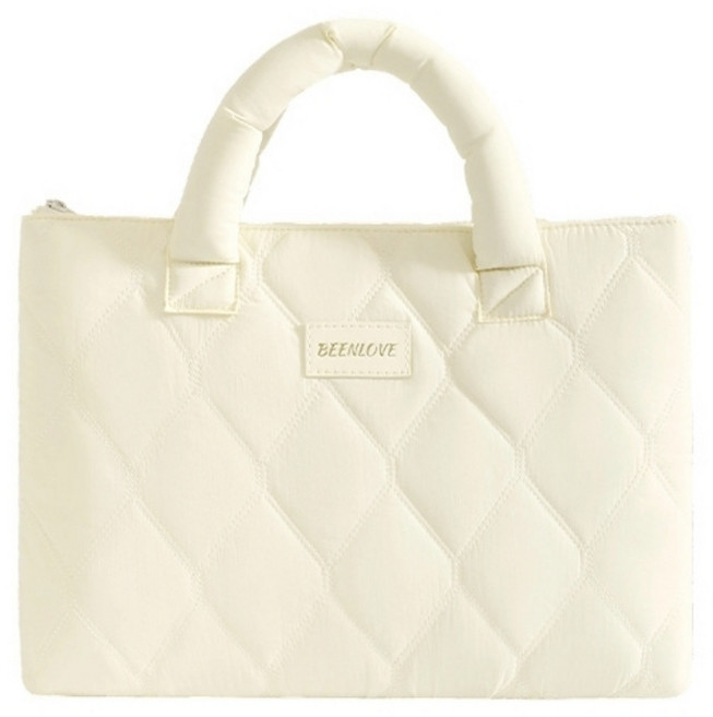 노트북 파우치 누빔 패턴 맥 아이패드 탭, 1개, 아이보리