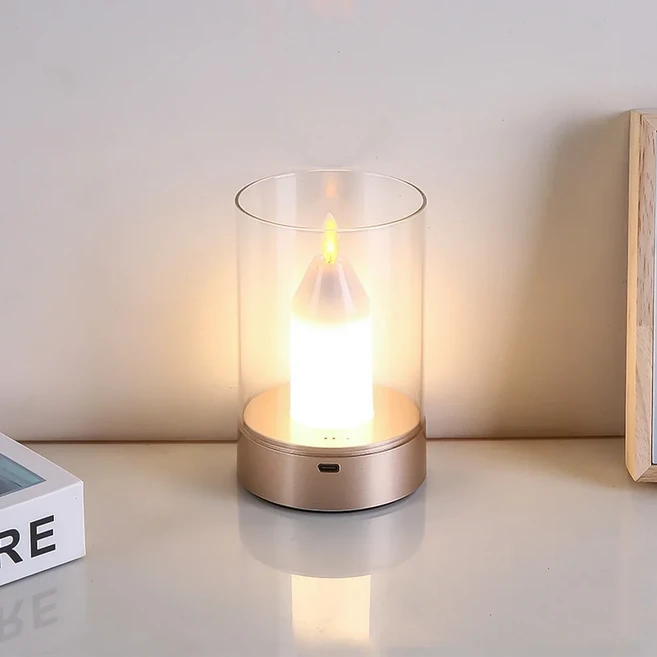 USB 충전식 LED 라이트 및 수동 센서 캔들 무염소 디자인 따뜻한 색상 크리스마스 추수감사절 완벽한 선물, 01 1800mah
