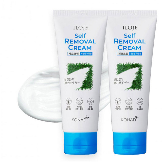 (1+1)아이로제 셀프 제모크림100ml X 2개 + 물티슈 + 마스크팩1매 /10분 왁싱크림/제모제/겨드랑이 팔 다리