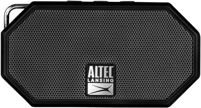 Altec Lansing Mini H2O - 무선 블루투스 방수 스피커 플로팅 IP67 휴대용 스피커 강력한 베이스 리치 스테레오 시스템 마이크 9.1m(30피, 블랙