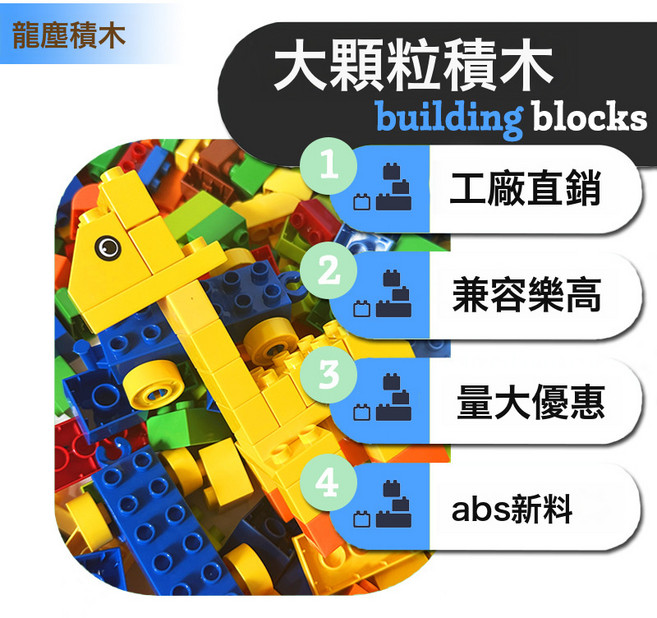 龍塵 大顆粒積木 兒童拼裝玩具, 1個, 大顆粒底板19*25.5cm