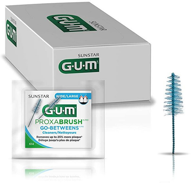 GUM - 614PAZ Proxabrush Go-Betweens 넓은 치간 브러시 리필 품목 614 전문가용 샘플 1팩 당 리필 2개 18팩, 1