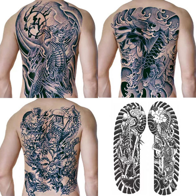 진짜같은 반영구문신(2주 지속) 대형타투스티커 레터링 문신스티커 타투 헤나 등판형 특대형, 전신형502, 1개, 번호