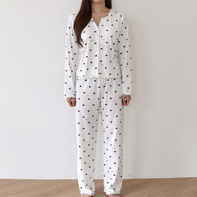 엘라운지 사계절 앙상블 캡내장 파자마 세트