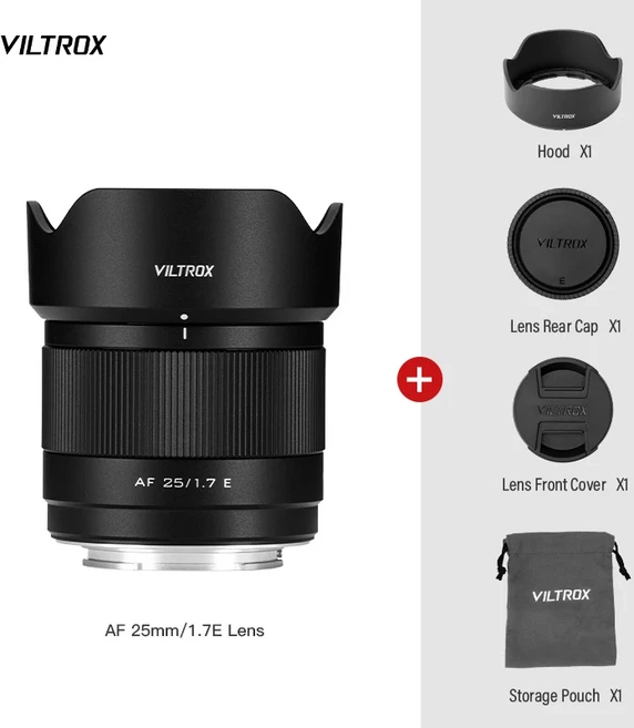 Viltrox AF 25mm F1.7 Air APS-C 렌즈 (후지필름 XT-5/XT-H2S/X-M5 소니 A6700/ZV-E10II/FX30 니콘 Z50/Z, 01 Sony E-mount