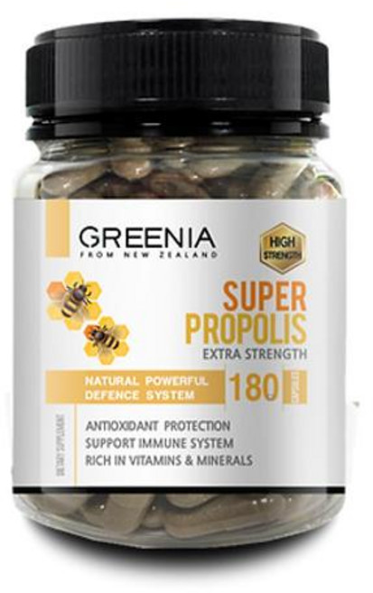 Greenia Super Propolis Extra Strength 그리니아 뉴질랜드 슈퍼 프로폴리스 180캡슐 2팩, 2개, 180정