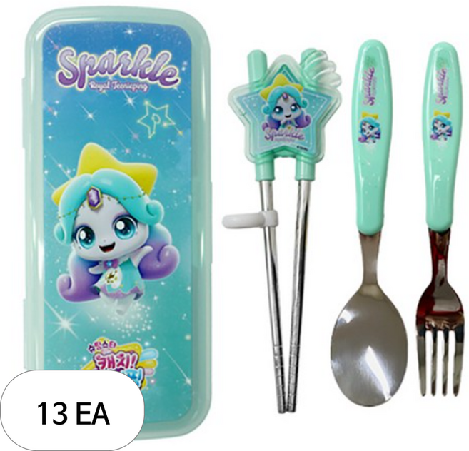 르번 아동용 슈팅스타 캐치티니핑 무소음 교정 젓가락 풀세트, 초롱핑, 13개