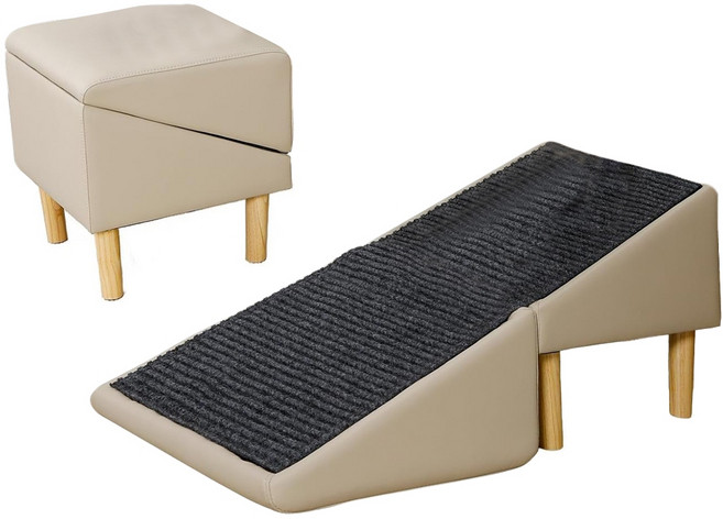 IPSKY 多功能寵物爬梯椅凳 可摺疊台階 防滑耐磨二合一 寵物樓梯/斜坡/階梯 嚴選, 1個, 人寵共用寵物爬梯凳, 主圖色