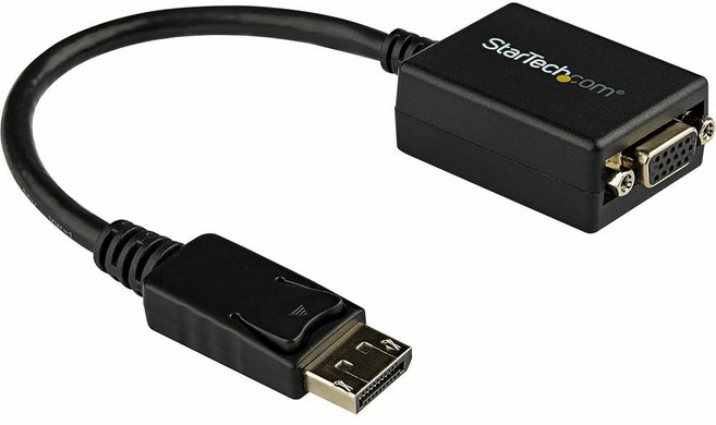 StarTech.com 디스플레이포트-VGA 비디오 어댑터 변환기 - 활성 1080p DP-VGA 변환기(DP2VGA2) 블랙, 8 inches, Adapter, 1개