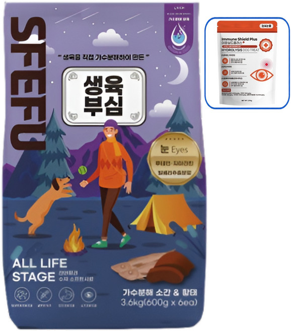 스페푸 생육부심 강아지 소프트사료 + 이뮨실드플러스 270g, 1개, 3.6kg, 가수분해 소간+황태