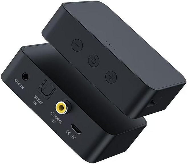 볼륨 제어 저지연 무선 오디오 어댑터 지원 TVPC비행기용 AUX동축광학 입력 배터리 없음 기능을 갖춘 헤드폰용 광학 블루투스 5.0 송신기 수신기