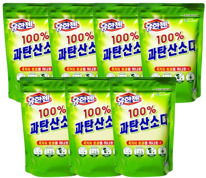 유한젠 100% 과탄산소다 표백제, 1kg, 7개