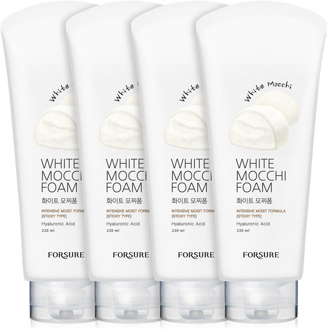 포슈어 화이트 모찌 클렌징폼, 220ml, 4개
