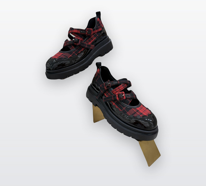 4위 - 슈콤마보니 Britishoe tartan maryjane 플랫 s red DG1DA25614RED 75641