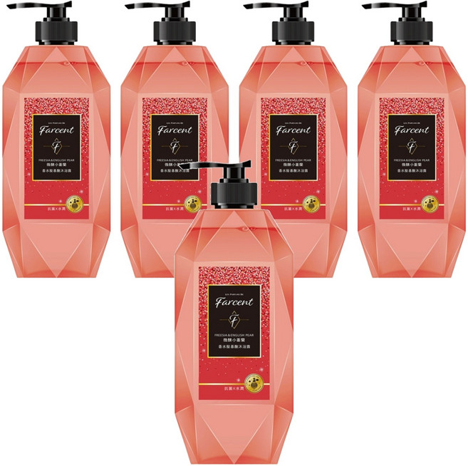 farcent 花仙子 胺基酸沐浴露 微醺小蒼蘭, 780g, 5瓶