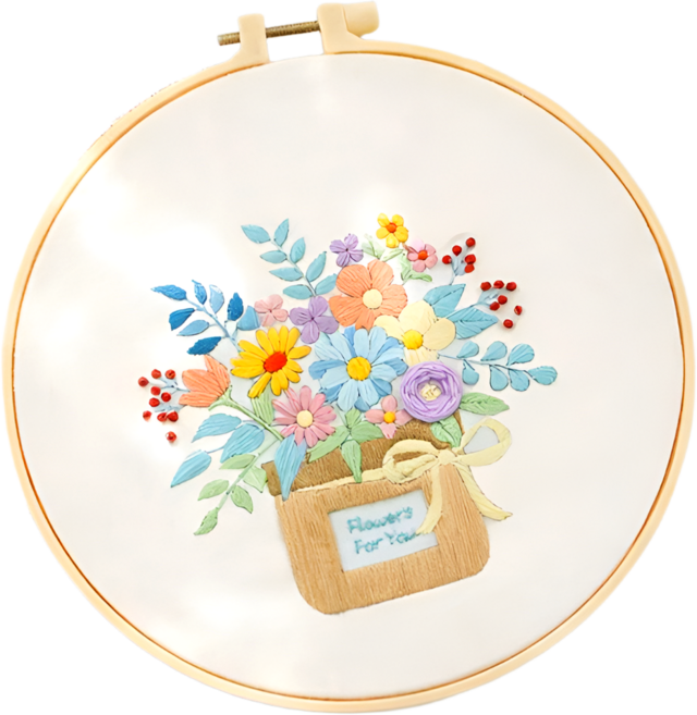 레아채 DIY 미니가든 자수, 플라워데이, 1개