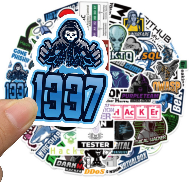 방수 노트북스티커 리무버블 스티커세트 캐리어 핸드폰 꾸미기 대형 스티커, 해커, 1세트