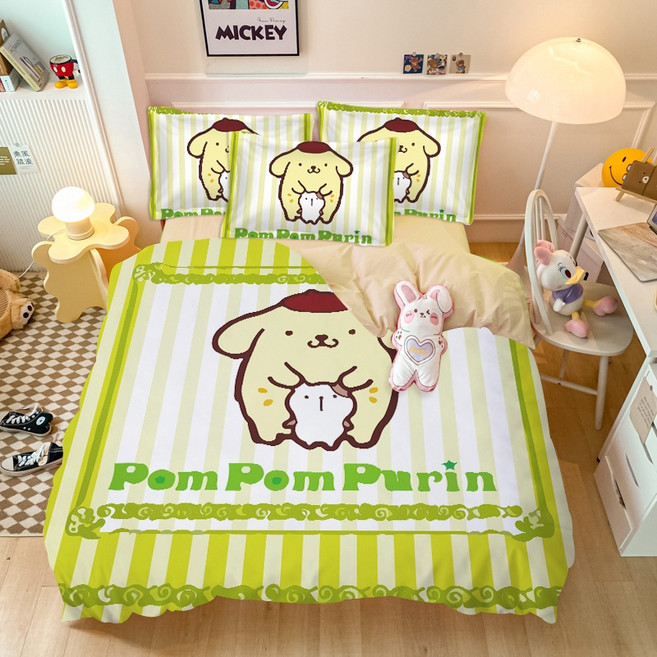폼폼푸린 이불세트 커버 매트 베개 산리오 순면, M