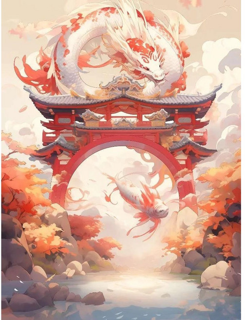 어변성룡도 우드 조각퍼즐 시험 합격 승진 출세 상징 수능기원 비단잉어 풍수지리 전통화 직소퍼즐 300 500 700 1000 1500피스, 1개, 어변성룡도 선택3, 300피스