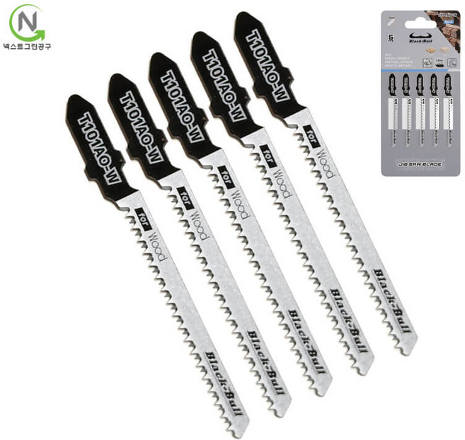 블랙불 곡선 용 직소 직쏘 날 T101AO x5개 목재 재단 톱날 우드 플라스틱 합판 절단