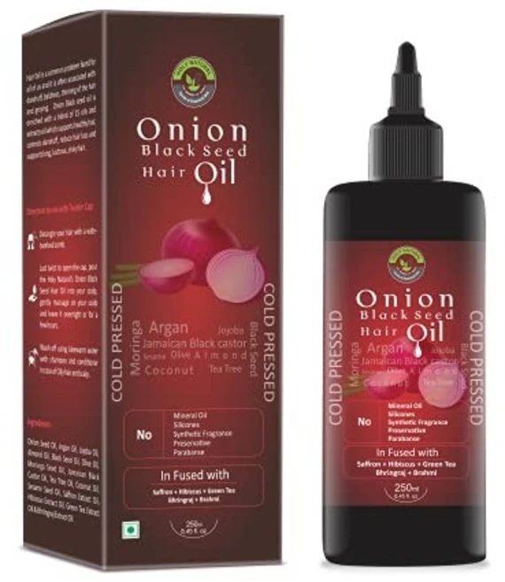 100% 천연 양파 블랙 시드 헤어 오일(8.45fl oz/250ml) I 길고 윤기 있고 빛나는 모발 지원 I 미네랄 없음, 1개, 250ml - 쿠팡