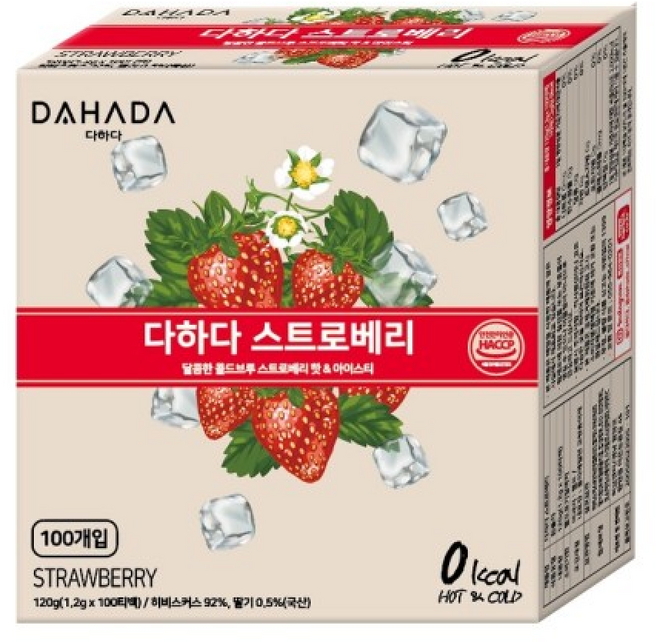 다하다 스트로베리 히비스커스, 1개, 100개입, 0.8g
