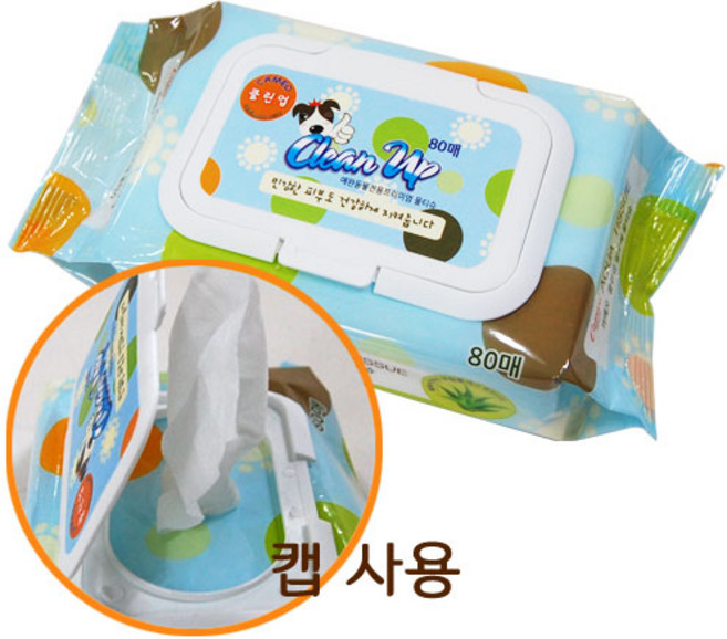 카미오 반려동물 다목적 물티슈 캡형 80매, 1개