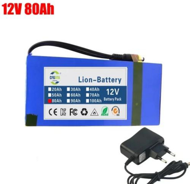 12V 배터리 리튬 배터리 폴리머 리튬 배터리 대용량 60000mAh 레버 스피커 태양 램프 야외 전원 긴 수명, 02 12v 80Ah, 1개