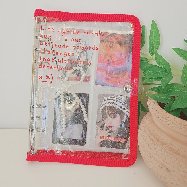 루세로 포카바인더 6공 다이어리 A5 앨범 속지포함, 레드