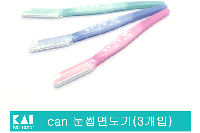 일본 KAI 3개입 can눈썹면도기.바디면도기.잔털정리용 면도기.눈썹칼, 1개