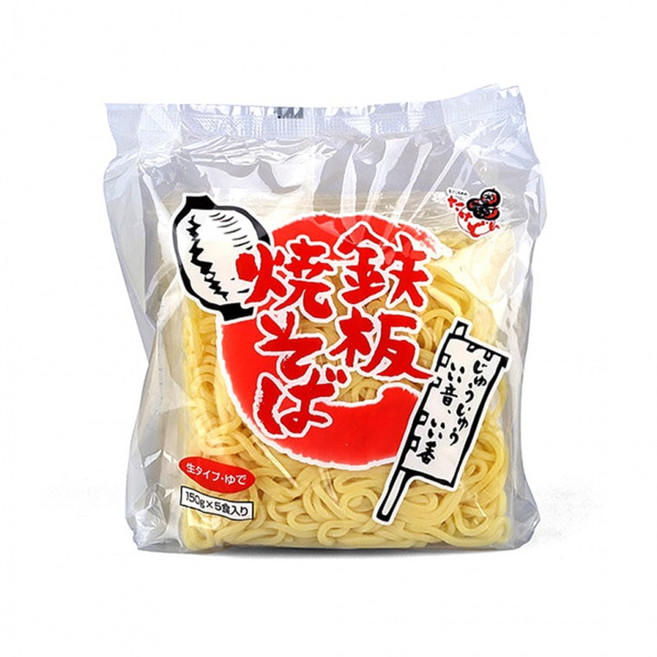쫄깃쫄깃 볶음면 유데 야끼소바면, 750g, 5개