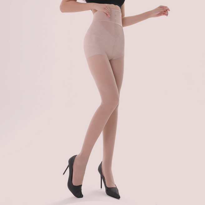 샤롯스킨 시스루 하이밴드 압박스타킹 280D
