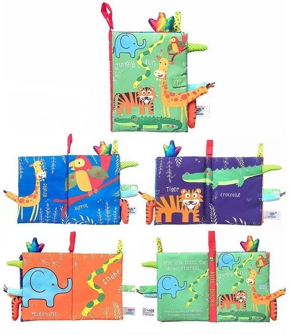 寶寶布書 觸覺認知布書 動物布書 尾巴布書, 叢林尾巴kidsbooks