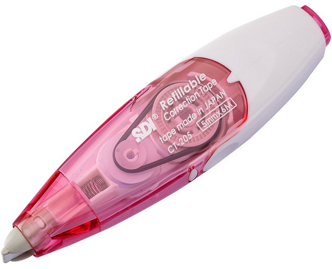 SDI iPUSH輕鬆按 6M 替換式修正帶 辦公學習必備 讀書人文具, 粉, 6mm