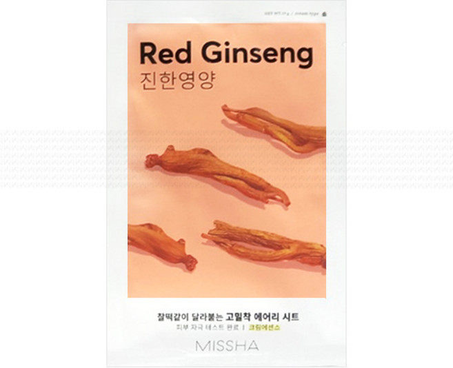 미샤 에어리 밀착 시트마스크 홍삼, 1개입, 10개