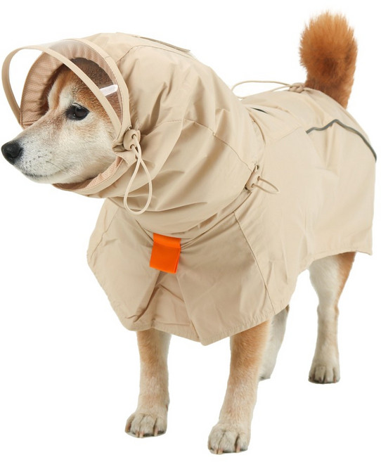 모즈펫 이즈코트 강아지 우비 비옷, 1개, 오트베이지