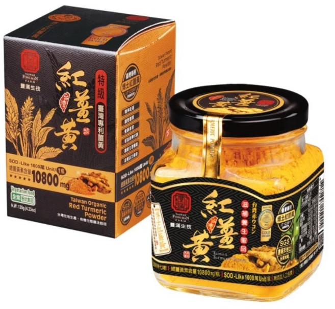 豐滿生技 紅薑黃粉 特級專利 10800毫克薑黃素 120公克/罐, 120g, 1罐
